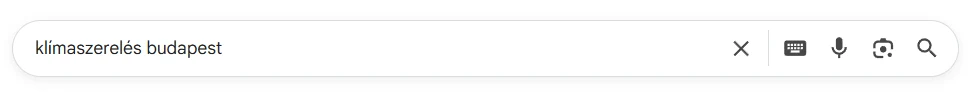 Google keresés: klímaszerelés budapest
